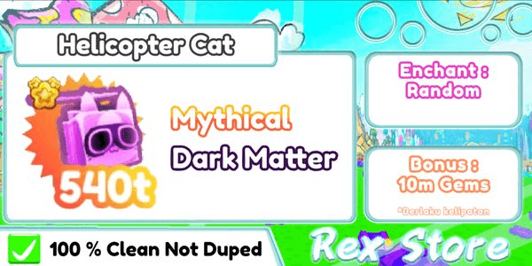 Gambar Product Pet Darkmatter Helicopter Cat + Bonus 10m Gems