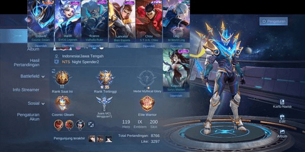 Gambar Product CHEAP ML SULTAN ACCOUNT SKIN LEGEND GUSION