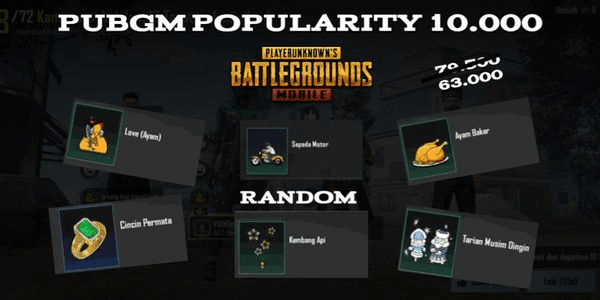 Gambar Product PUBGM POPULARITY 10.000 RANDOM