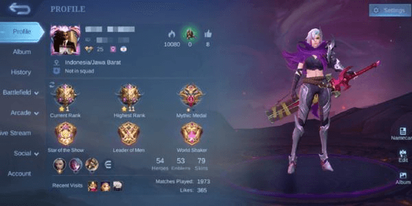 Gambar Product COLLECTOR ACCOUNT BENEDETTA TF ROGER KOF KARINA LIMIT JHONSON EPIC LING SL SABER