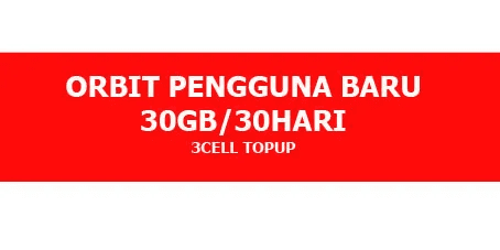 Pengguna Baru Orbit 30GB (30 Hari)