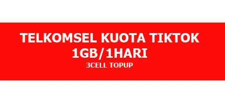 Kuota Ketengan TikTok 1 GB (1 Hari)