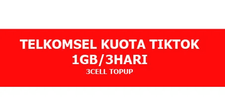 Kuota Ketengan TikTok 1 GB (3 Hari)
