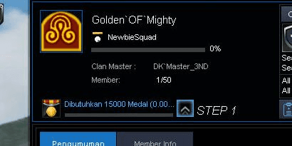 Gambar Product CLAN NEWBIE UNIQUE LOGO "GOLDEN OF MIGHTY" -CMDK