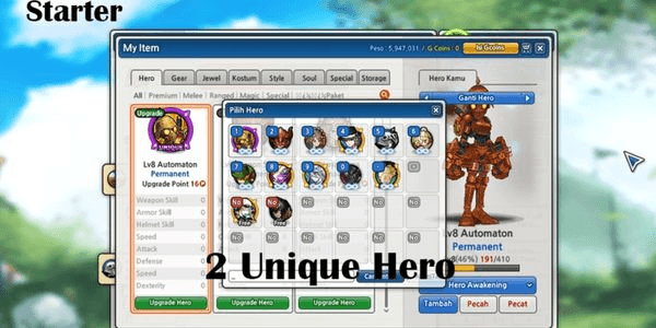 Gambar Product Akun Starter : Hero Normal + Rare + Unique [Baca Deskripsi]