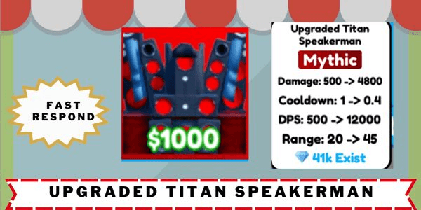 Gambar Product (Mythic) Upgraded Titan Speakerman | Toilet Tower Defense