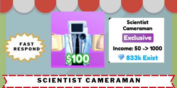 Gambar Product (Exclusive) Scientist Cameraman | Toilet Tower Defense