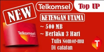 Kuota Ketengan Utama 500MB (3 Hari)