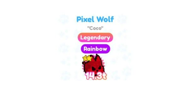 Gambar Product Pet simulator x pixel wolf rainbow