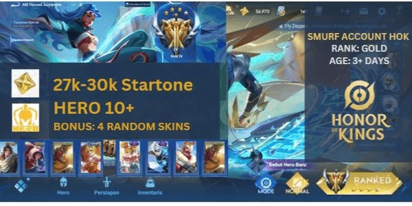 Gambar Product Akun Smurf Rank Gold HOK