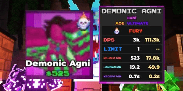 Gambar Product Demonic Agni (FURRY)-Pixel Tower Defense (Godly)