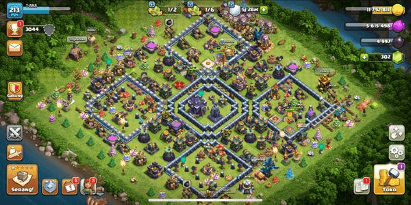 Gambar Product Town Hall 15 XP 213 WALL + DEFF + PASUKAN MANTAP [SIAP WAR]