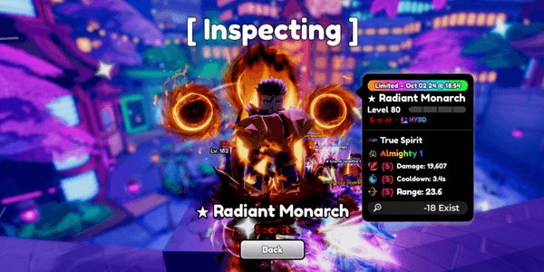 Gambar Product Radiant Monarch (EVO) Almighty SSS Perfect Stats!