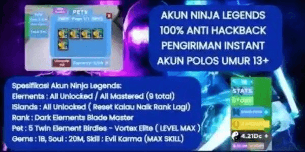 Gambar Product Akun Ninja Legends (GG)