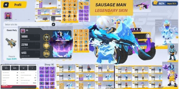 Gambar Product [GLOBAL] SAUSAGE SULTAN | PF 86K LEGENDARY SKINS | EX SEASON PASS OLD SS7 |  WINRATE 63,5% RANK PINNACLE T13/14/15 | ALL SKIN 110+