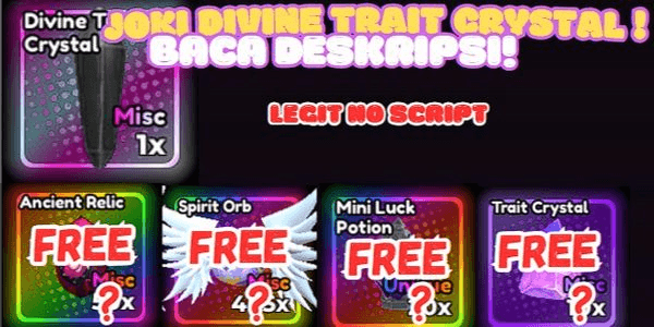 Gambar Product Joki Divine Trait Crystal + Ancient Relic