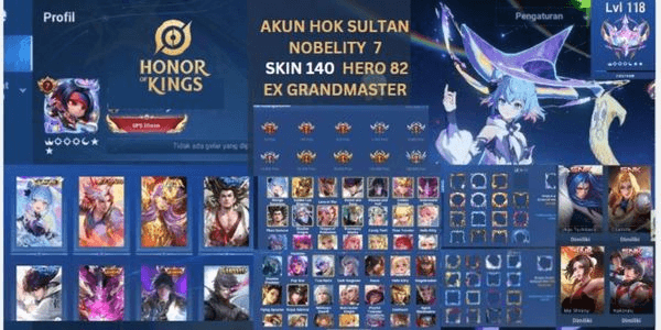 Gambar Product AKUN HOK SPEK KOLEKTOR SKIN 140 | HERO 82 FULL SNK |  NOBELITY 7 | FLAWLES XIAO QIAW, FULL LIMIT INK, FULL HELLOKITY, SAINT MOZI, LYN ZILONG