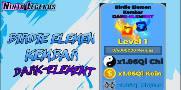 Gambar Product Pets Ninja Legends (Birdie Elemen Kembar DARK-ELEMENT)