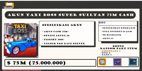 Gambar Product Plain Taxi Boss Account 75M