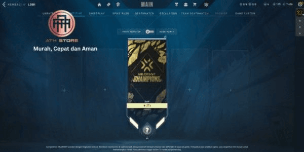 Gambar Product Akun Valorant Last Rank Gold 1 Skin Vandal & Phantom Limited