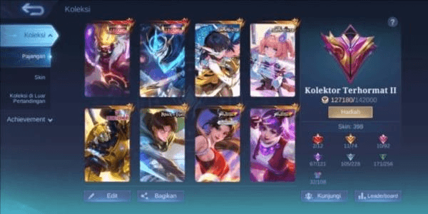Gambar Product AKUN MOBILE LEGENDS SKIN 398, 2 SKIN LEGEND, 2 SKIN COLLECTOR, 2 SKIN ASPIRANT, SKIN AOT LEVI, SKIN STARLIGHT BANYAK