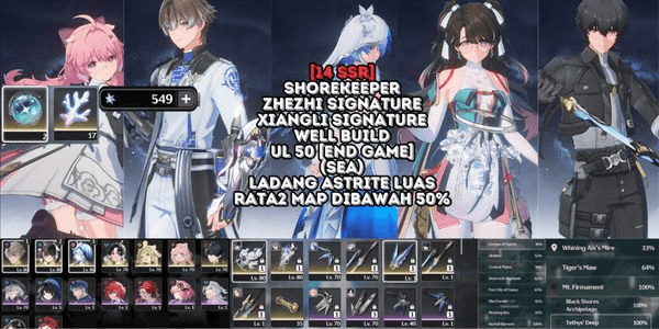 Gambar Product [14 SSR] SHOREKEEPER+ZHEZHI SIGNATURE+XIANGLI SIGNATURE+VERINA+JIANXIN+ENCORE C1+EOG C1+ABYSS SURGES+LUSTROUS RAZOR+COSMIC RIPPLES SERVER [SEA] #195