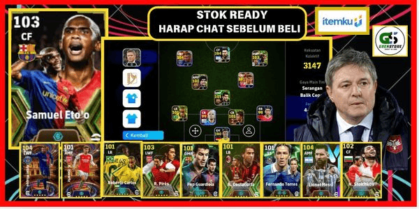 Gambar Product AKUN ETOO FEAT ST MBAPE,2 MANAGER BOOSTER,PACK MESSI,11 EPIC BOOSTER GG,COIN 530