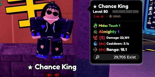 Gambar Product Chance King Evo (Almighty) SA+A+ Stats