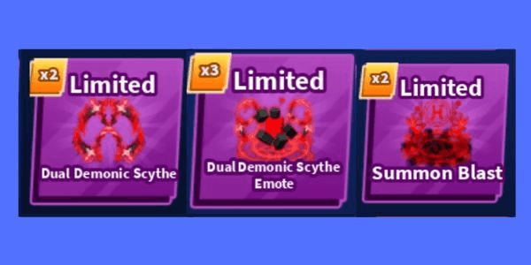 Gambar Product Dual Demonic Scythe Set (Sword, Emote, Explosion) - Blade Ball