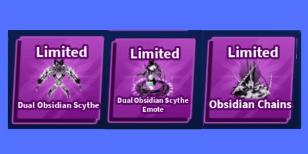 Gambar Product Dual Obsidian Scythe Set (Sword, Emote, Explosion) - Blade Ball