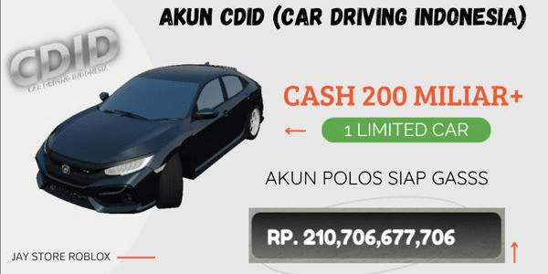 Gambar Product Akun CDID Uang 200M (Car Driving Indonesia) + Mobil Limited