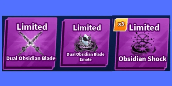 Dual Obsidian Blade Set (Sword, Emote) - Blade Ball