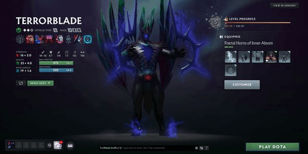 Gambar Product Fractal Horns of Inner Abysm Arcana Terrorblade DOTA 2