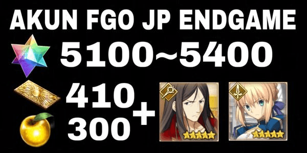 Gambar Product AKUN FGO JP ENDGAME QUARTZ ACCOUNT + FREE SSR