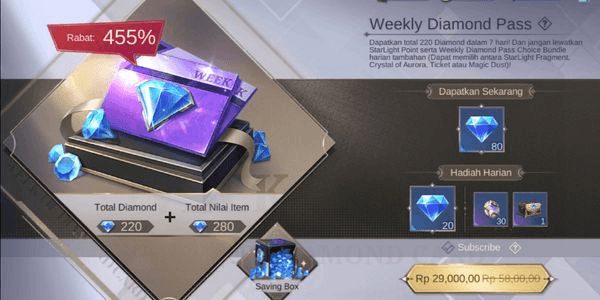 Gambar Product Weekly Diamond Pass