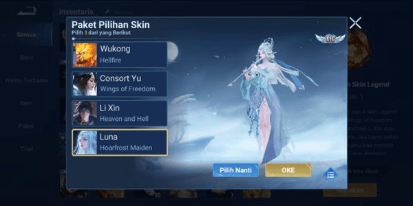 Gambar Product AKUN PLATINUM POLOSAN BEBAS PILIH LEGEND SKIN