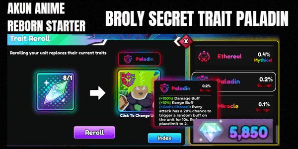 Gambar Product Akun Starter Secret Trait Paladin Broly