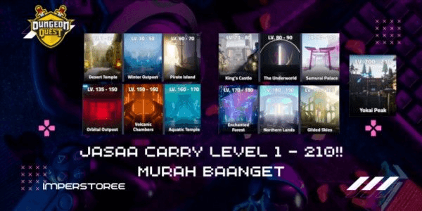 Gambar Product Dungeon Quest Carry 1- 210 Hardcore Mode! Just AFK