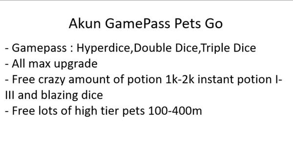 Gambar Product Akun Gamepass RBL Pets Go