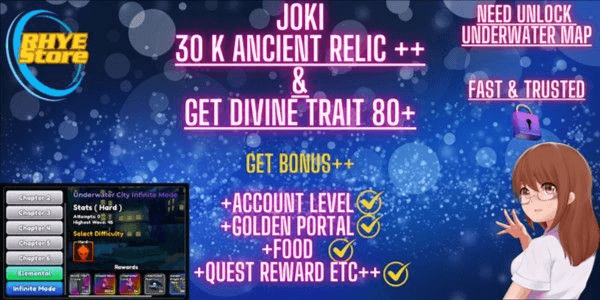 Gambar Product Joki Ancient Relic dan Divine Trait Crystal