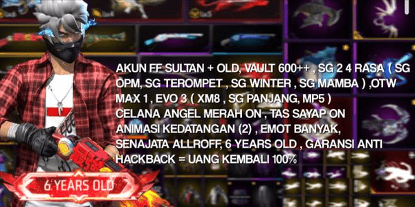 Gambar Product AKUN SULTAN + OLD ( 6 YEARS OLD ) , VAULT 600+ , SG 4 RASA ( OPM ,TEROMPET , WINTER , MAMBA) ,OTW MAX 1 ,EVO 4 , TAS SAYAP ON , ANGEL MERAH ON.