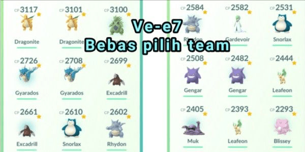 Gambar Product Akun Lv31 + pokemon CP3100 (naga,Legenda)