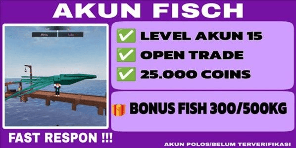 Gambar Product AKUN FISCH LVL15+BONUS FISH 300-500KG