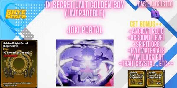 Gambar Product Joki Secret Golden Boy