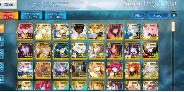 Gambar Product (NA) Akun Fgo 18 SSR WNP