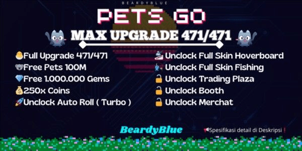 Gambar Product Account Pets Go | Max Upgrade | Free Gems 1.000.000 | Unlocked Trade & Booth | Pengiriman Instan