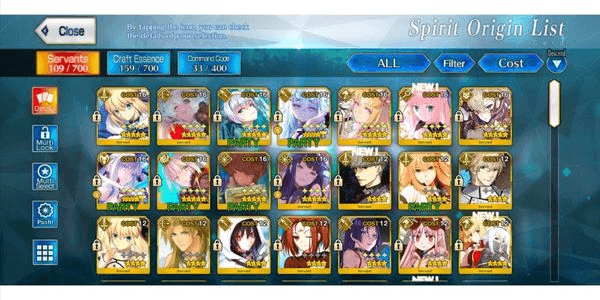 Gambar Product (NA) Akun Fgo 11 SSR + 165 SQ