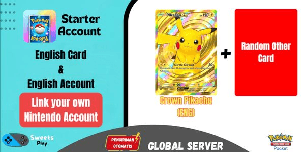 Gambar Product [GLOBAL] Pokemon TCG Pocket Crown Pikachu Starter Reroll Account