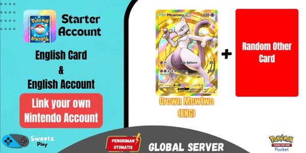 Gambar Product [GLOBAL] Pokemon TCG Pocket Crown Mewtwo Starter Reroll Account