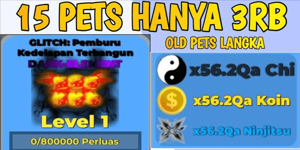 Gambar Product 15 PETS HANYA 3RB OLD PETS (GLITCH: Pemburu Kedelapan Terbangun DARK-ELEMENT) LANGKA